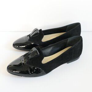 Sarah Flint black patent leather ballet flats with bow detail size IT 37 (US 7)